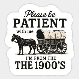 Please Be Patient with Me I'm From the 1900s vintage trendy Sticker